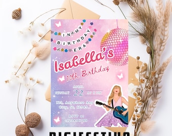 In My Birthday Era Invitation - Editable Canva Template, in my era, birthday invitation, girl birthday invite, friendship bracelet invite