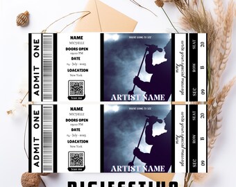 Concert Ticket Template | Editable Concert Ticket Gift | Custom Event Ticket Stub | Surprise Ticket Stub | Personalized Concert invitation