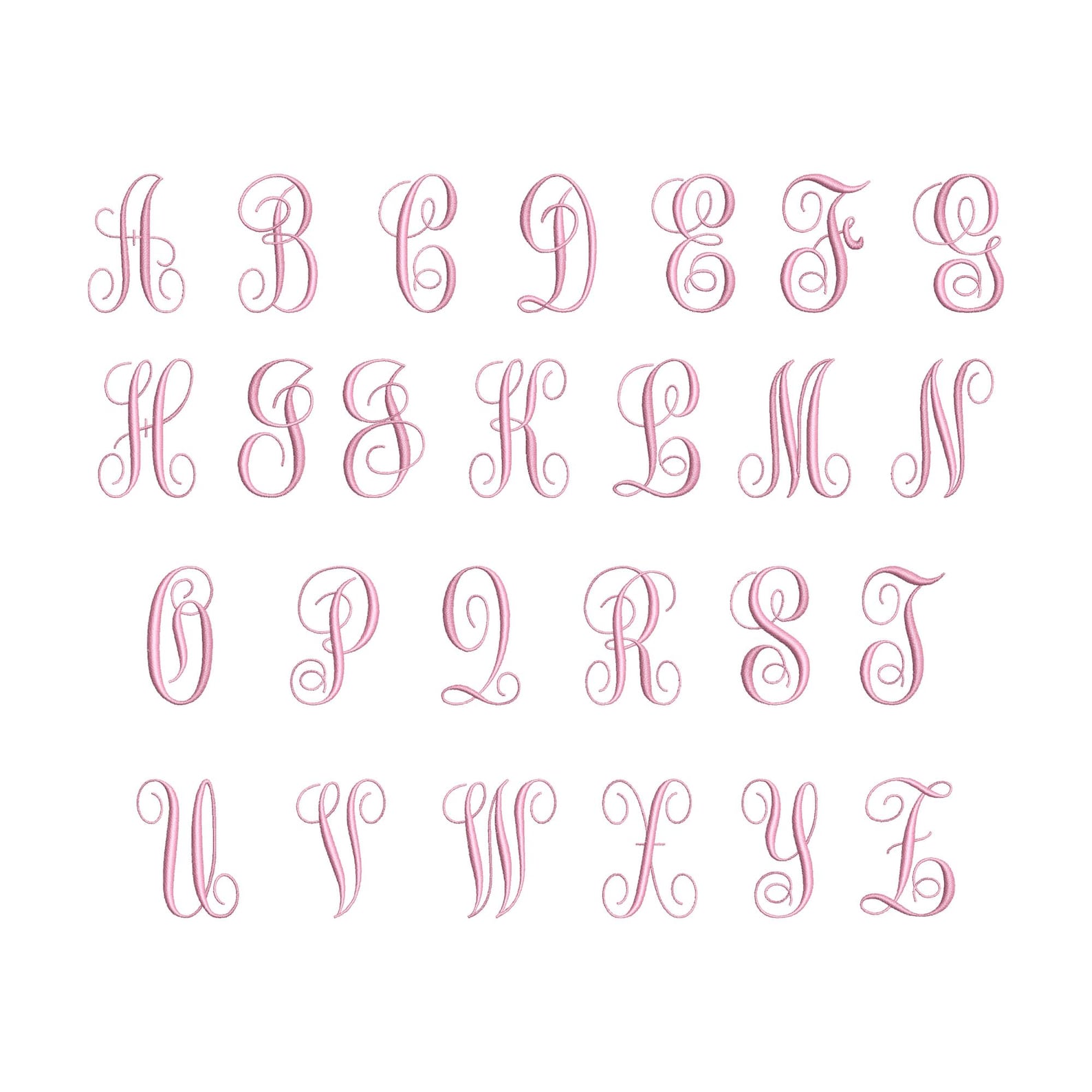Interlocking Vine Monogram BX Embroidery Font in 6 Sizes, Instant ...