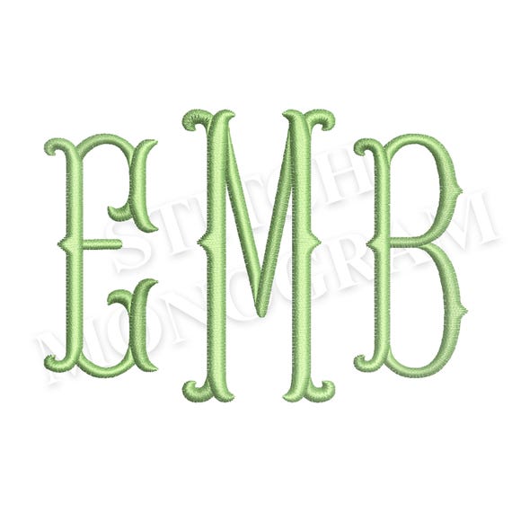 Fishtail Embroidery Monogram Family Designs In 11 Sizes, Instant Download BX Font | PES + 8 other formats for Embroidery Machines