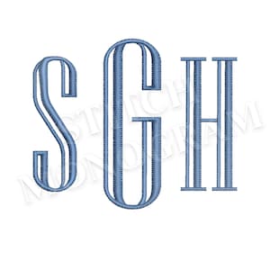 Engraved Embroidery Monogram Designs In 7 Sizes, Instant Download BX Font | PES + 8 other bundle file formats for Embroidery Machines
