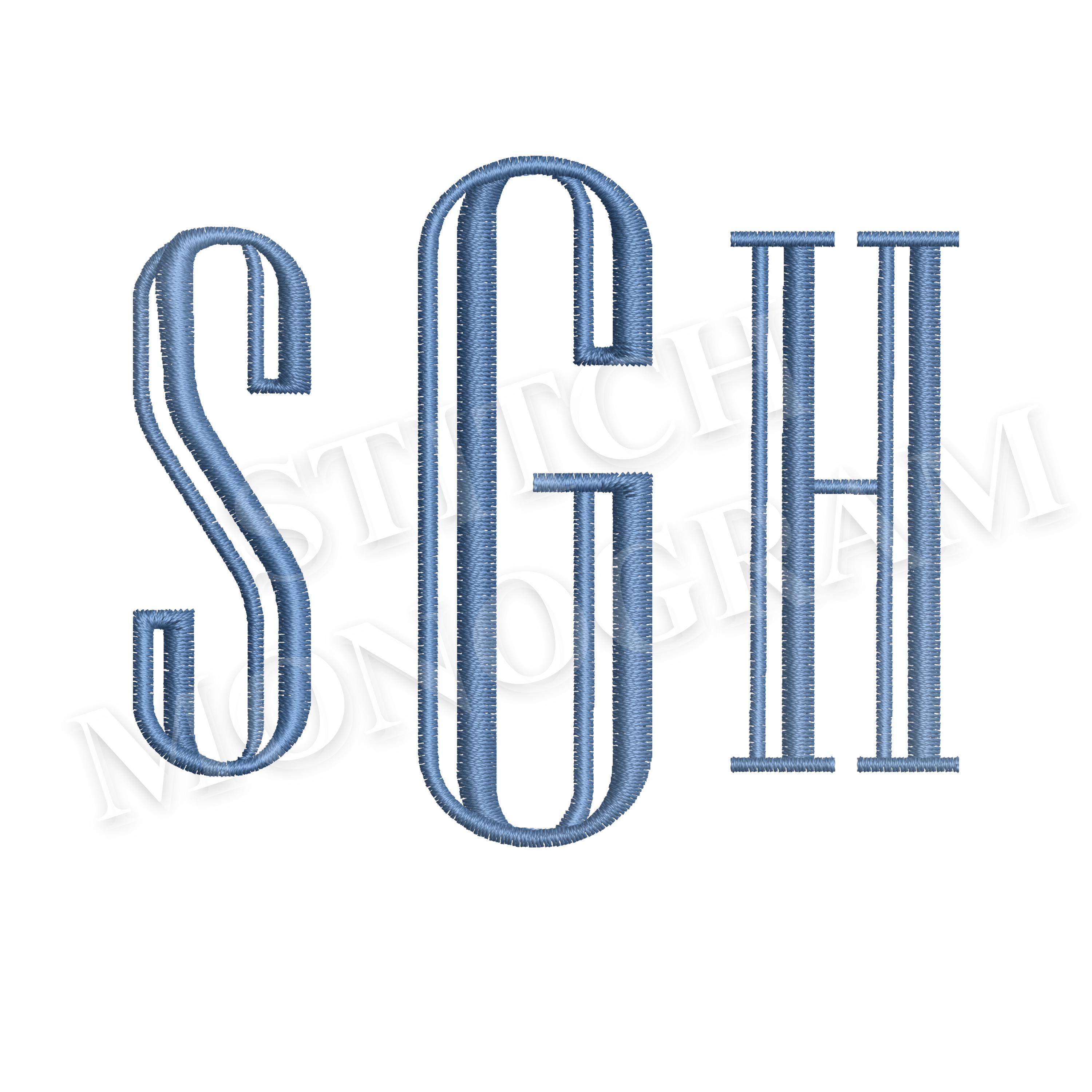 Engraved Embroidery Monogram Designs In 7 Sizes, Instant Download BX Font | PES + 8 other bundle file formats for Embroidery Machines