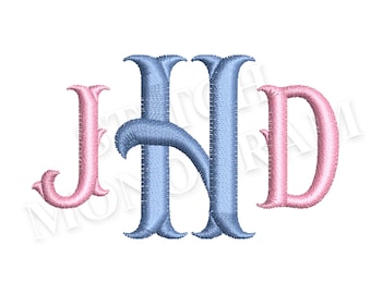 Fishtail Classy Embroidery Monogram Designs In 7 Sizes, Instant Download BX Font | PES + 8 other formats for Machine Embroidery Designs
