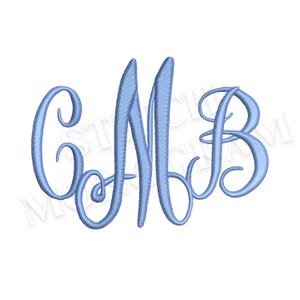 Cursive Charm Embroidery Monogram Designs In 6 Sizes, Instant Download BX Font | PES + 8 other bundle formats for Machine Embroidery Designs