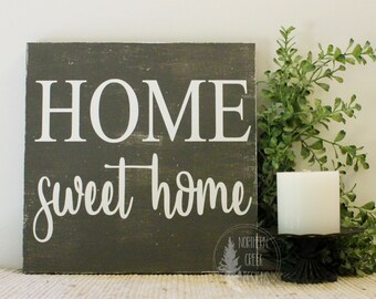 Home Sweet Home Wood Sign | Livingroom Wall Art | Rustic Wood Sign | Family Room Wall Decor | Farmhouse Sign | Housewarming Gift | Home Sign