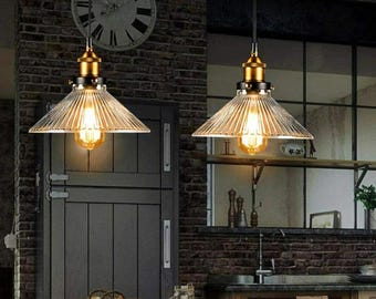 Vintage Industrial Glass Pendant Lighting Fixture Hanging Ceiling Industrial Rustic Decor Lampshade Bar Lighting ,Restaurant Lighting