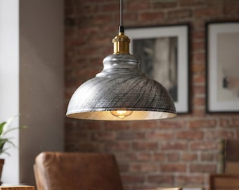 Rustic Metal Pendant Light: Industrial Vintage Bar Lighting