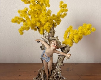 Keramikvase mit Engel