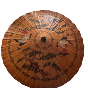 Ombrello Cinese vintage in carta e legno
