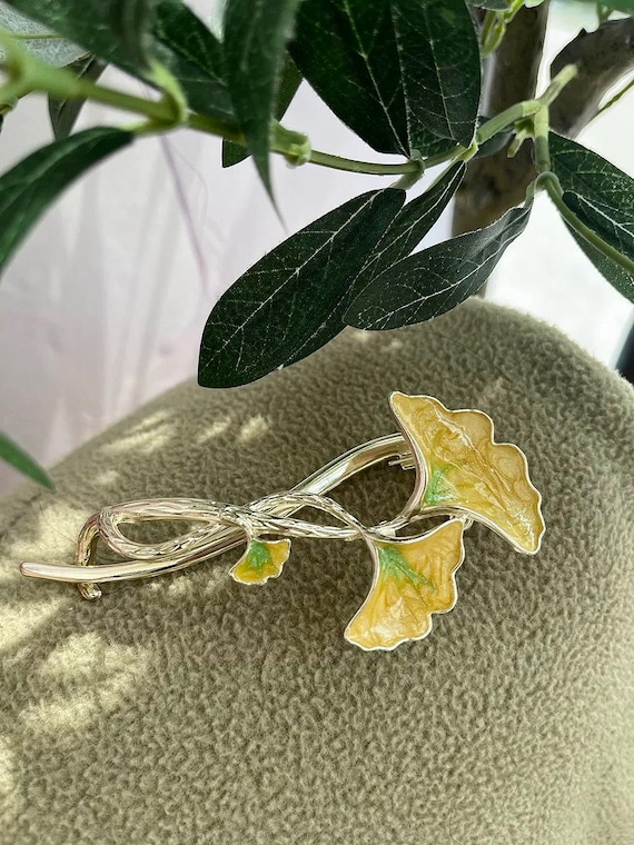 Vintage Ginkgo Leaf Hair Clip for Women, Artsy Alloy  display picture 3