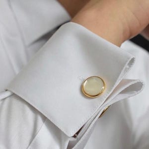 Mother-of-Pearl Cufflinks for Men, Hand-Carved  ReverDress Shirt Buttons, Wedding  Accessories , Premium Gift for Groom, Father and Husband