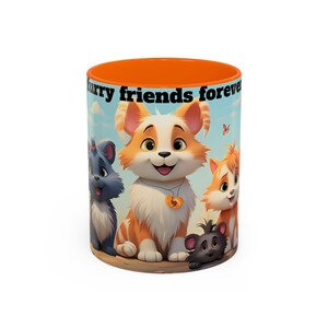 Whimsical Pet-Themed Coffee Mug, Cute Animal Mug, Animal Lovers Gift, Coffee Lover's Mug, Gift for Pet Owners, Cartoon Pets