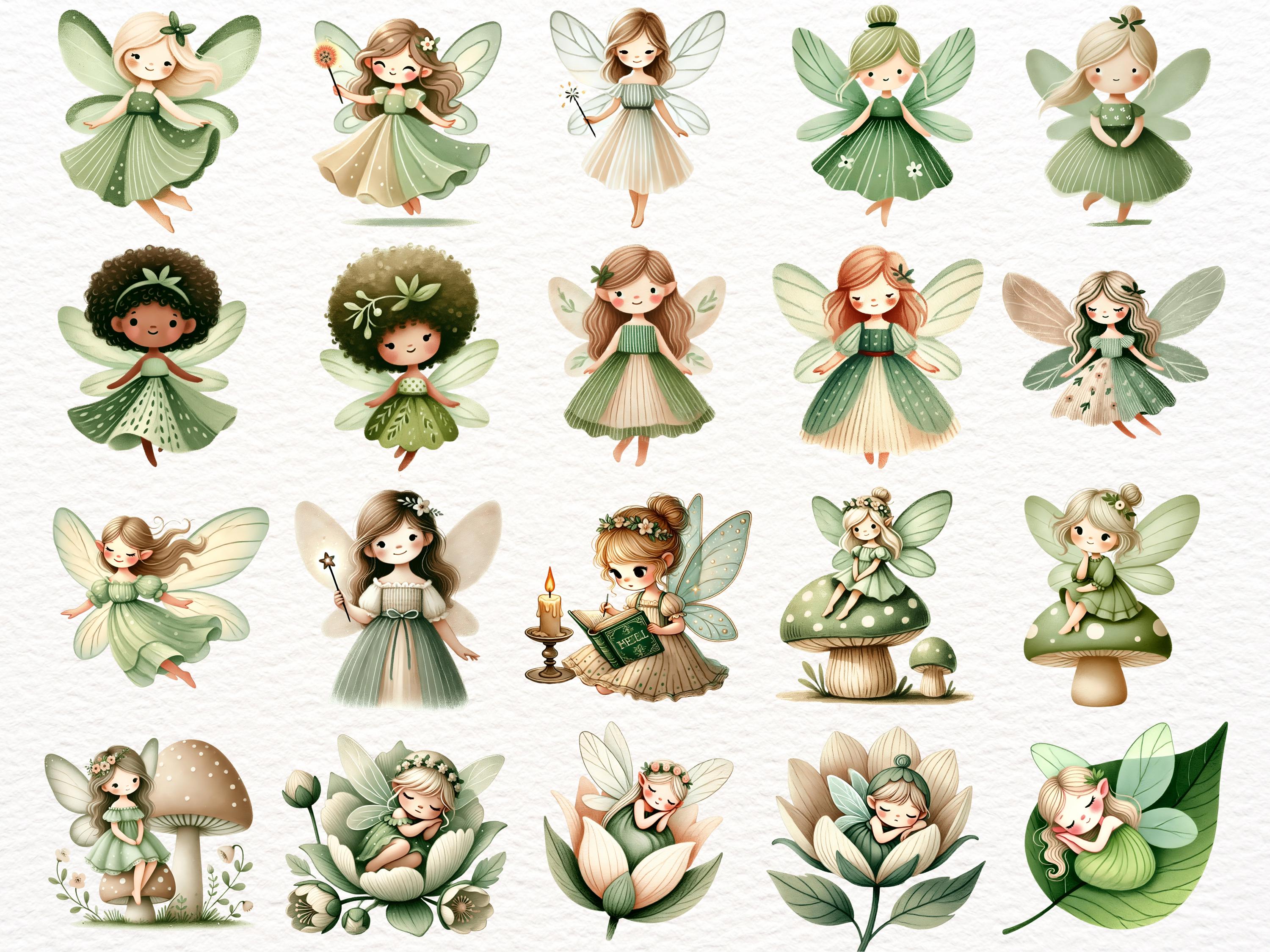 Watercolor Fairy Garden Clipart Bundle, Forest PNG Set (commercial Use ...