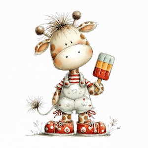 Summer Animals Clipart Bundle: Whimsical Ice Cream PNGs (Digital Download)