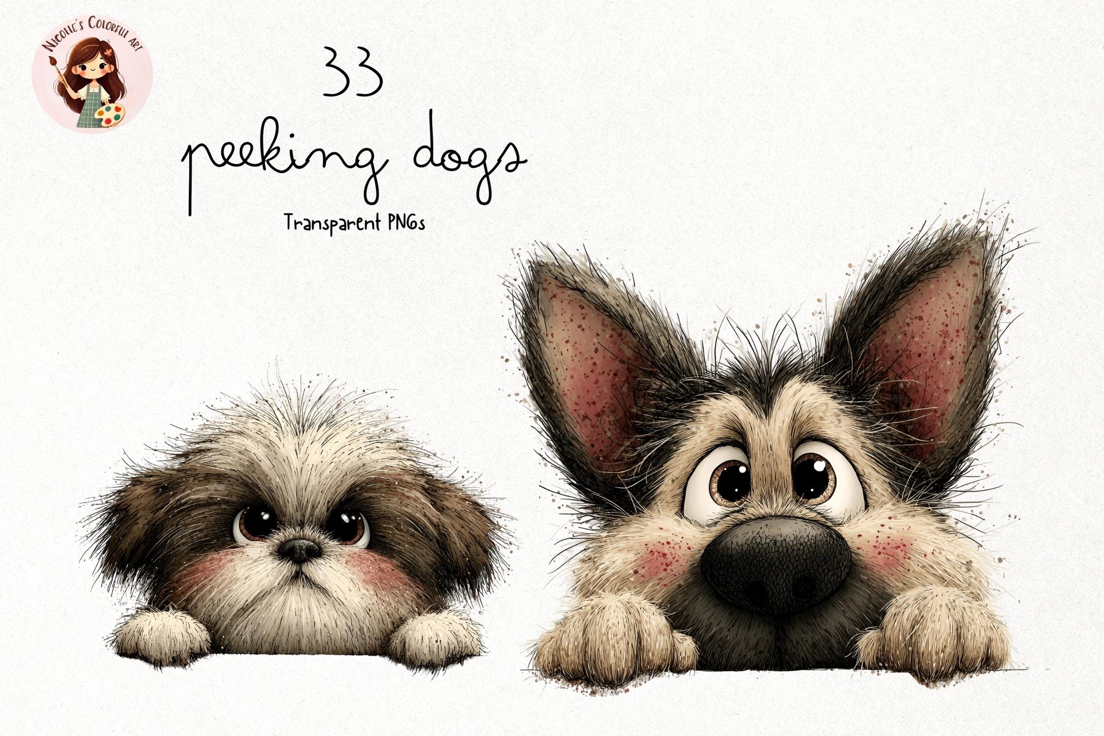33 Peeking Dogs PNG Clipart, Cute Dog Clipart Set, Puppy Peeking Bundle ...