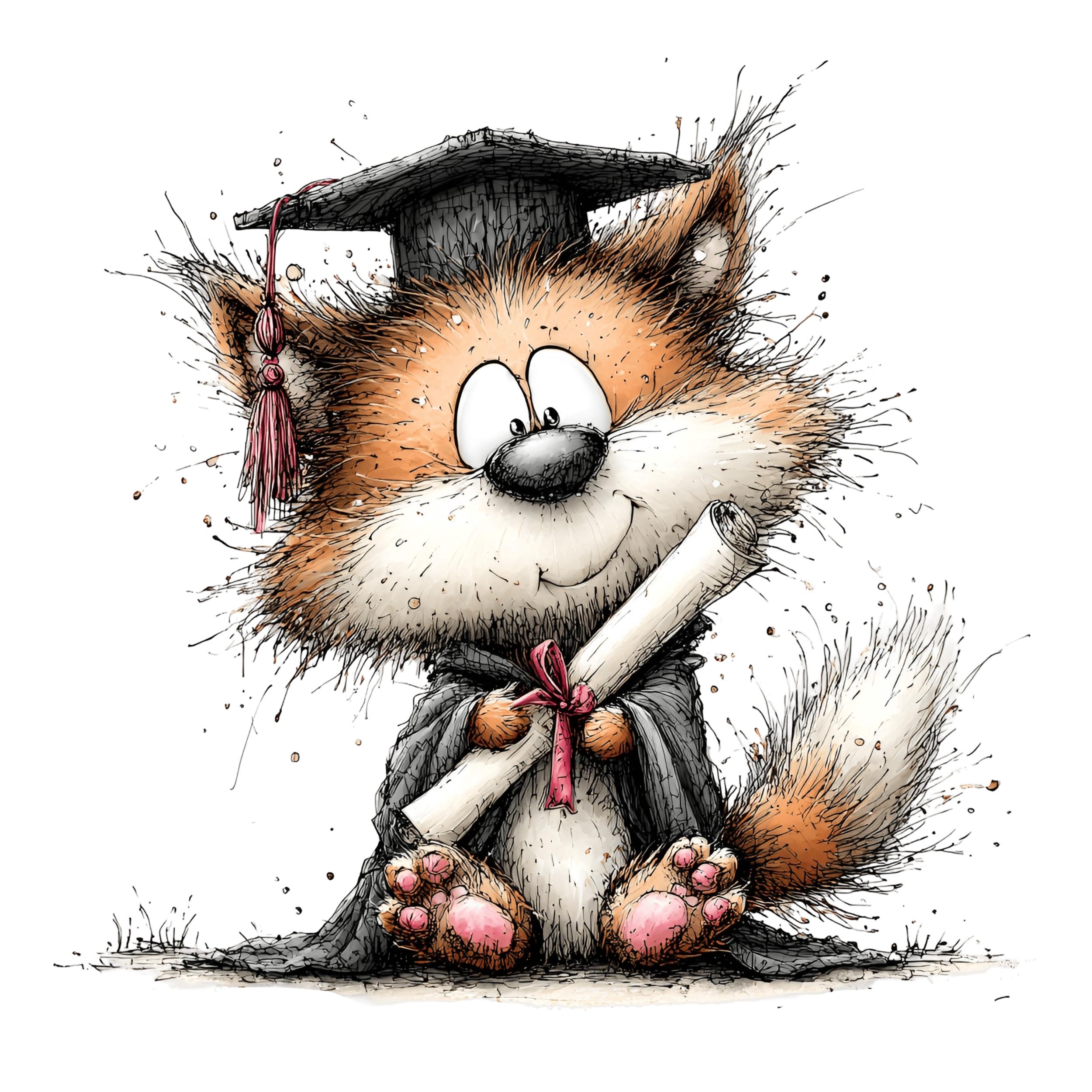 Graduation Animals Clipart | Funny Graduate Animal PNG Watercolor ...