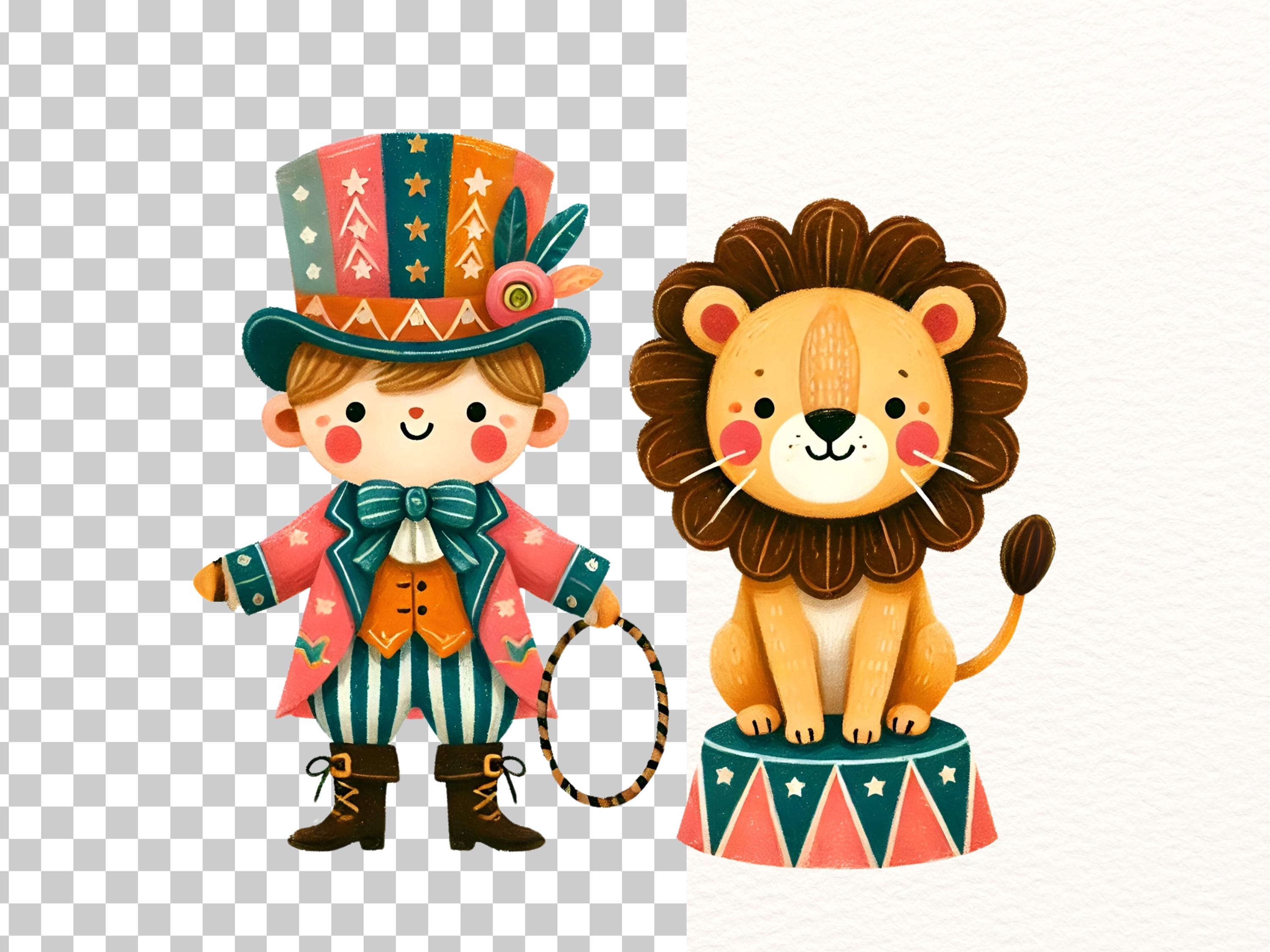 Whimsical Circus Clipart Bundle | Carnival Animals Watercolor PNG Set ...