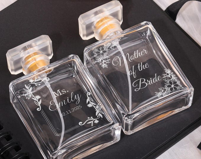 Personalized Engraved Perfume Bottle | Wedding Mother Of Bride Bridesmaid Gift | Personalised Perfume atomiser bottle | Bridal party gift