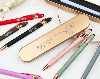 Custom Luxurious Soft Touch Pen with box,Fancy Bridesmaid Pens, Gift for Mom,Anniversary Gift, Custom Wedding Gifts,birthday colleague gift