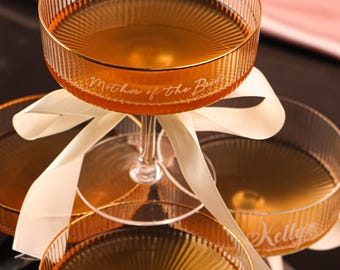 Custom engraved martini glasses |Engraved wedding champagne glass |Bridesmaid Champagne flutes Gift|mother of the bride glasses| party favor