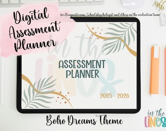 2025-2026 Digital Assessment Planner Goodnotes | Boho Dreams Theme | PERSONAL USE (Diagnostician, School Psychologist, Evaluation Team)
