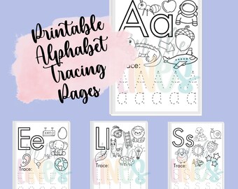 Alphabet Tracing Coloring Pages | A to Z Printable PDF | Handwriting Practice | Letter Recognition Activity | Instant Download