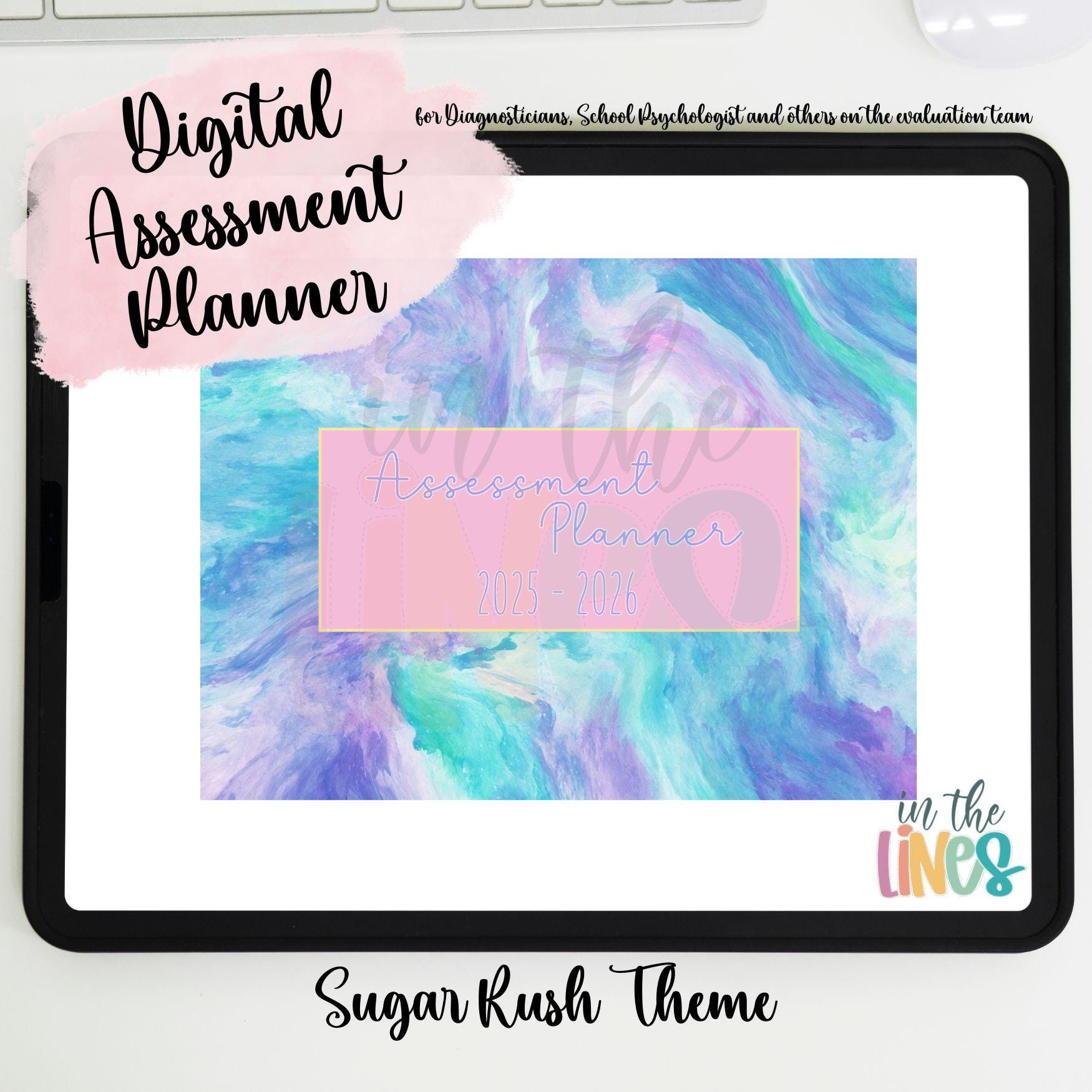 2025-2026 Digital Assessment Planner Goodnotes | Sugar Rush Theme | PERSONAL USE (Diagnostician, School Psychologist, Evaluation Team)