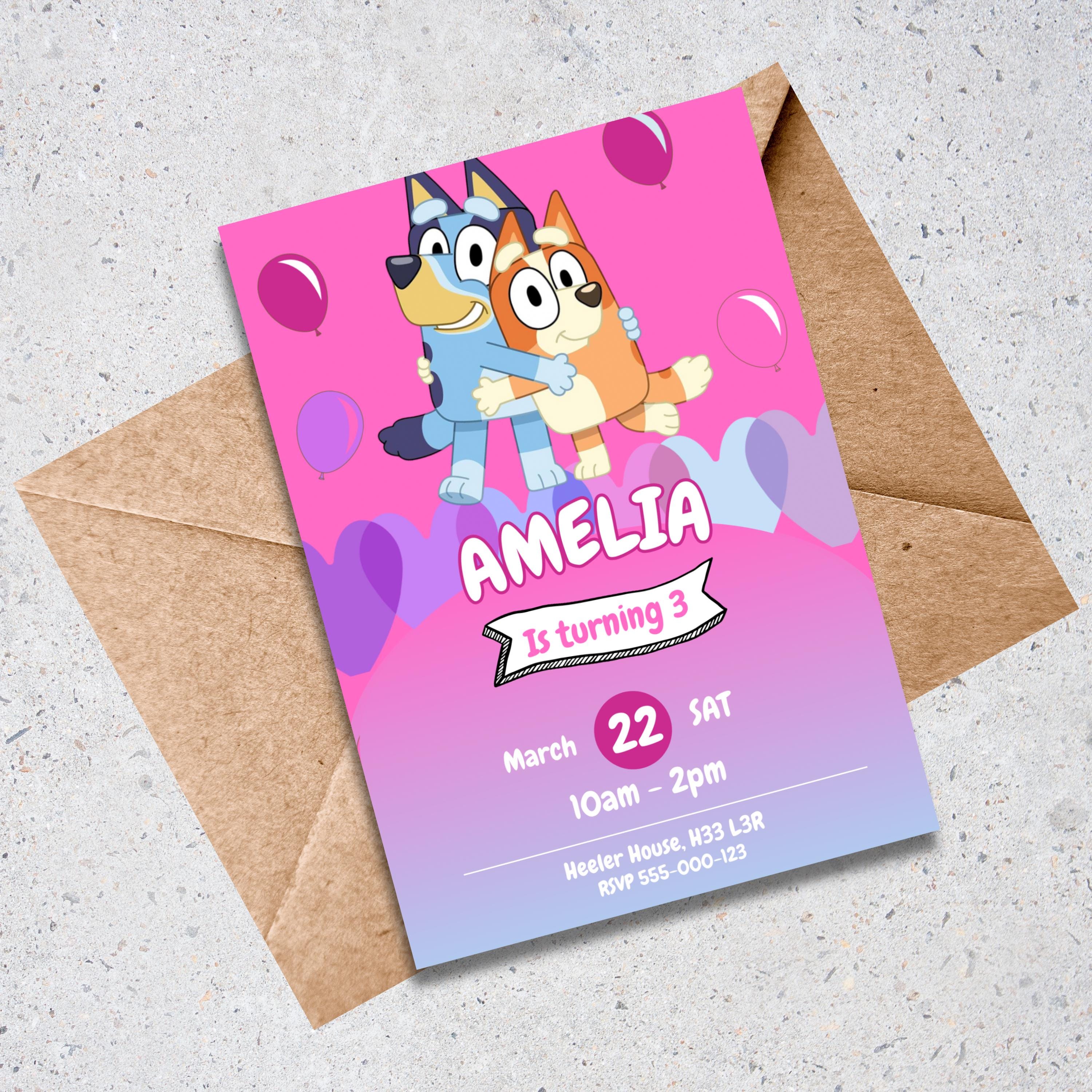 Bluey Birthday Party Invitation