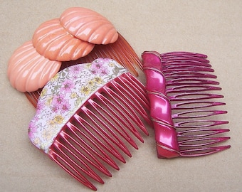 Decorative hair comb 3 pink hair accessories hair pin hair clip hair barrette hair slide hair jewelry hair ornament headdress (AA)