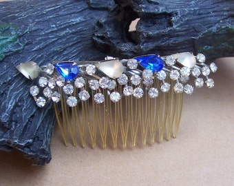 Vintage hair comb Hollywood Regency rhinestone hair accessory hair pin hair barrette hair clip hair slide hair jewelry headdress