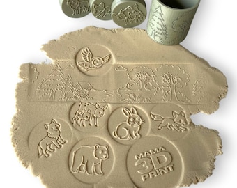 Amigos del Bosque – Set de sellos de plastilina imprimibles en 3D