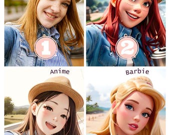 Aangepast portret in Disney-stijl, Disney-personage, cartoonportret van foto, gepersonaliseerd familieportret, digitaal bestand, koppel in Disney-stijl,