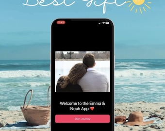 Gepersonaliseerde cadeau voor mobiele app koppel - aangepast liefdesverhaal en quizzen voor iOS | Digitaal jubileum, Valentijnsdagcadeau voor stellen, vrienden