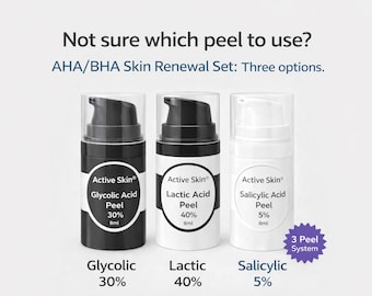 AHA BHA Peel Discovery Set | Glycolic 30 Lactic 40 Salicylic 5 (3 Trial Sizes)