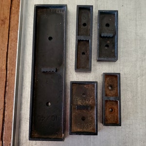 Vintage Letterpress Type Spacers Black Heavy Metal FREE Shipping Lot of 5 image 2