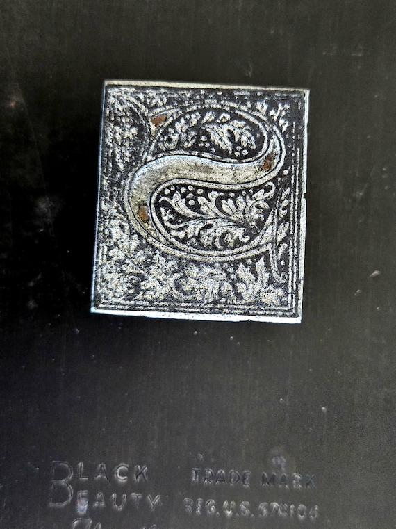 Irish Vintage Letterpress Printing Block Cut Stamp Metal Letter S Ireland FREE Ship