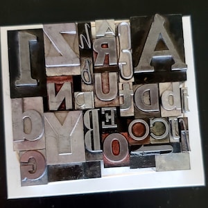 Vintage Letterpress Metal Type Mixed Fonts Uppercase Lowercase Numbers FREE Shipping image 1