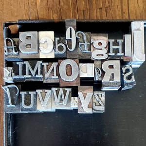 Vintage Letterpress Metal Type Alphabet A-Z Large FREE Shipping image 1