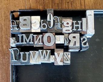 Vintage Letterpress Metal Type Alphabet A-Z  Large  FREE Shipping