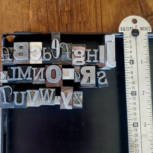 Vintage Letterpress Metal Type Alphabet A-Z Large FREE Shipping image 4