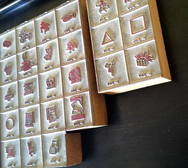 Vintage Letterpress Printing Blocks Cuts Stamps Wood FREE Ship 2 Piece Uncut 25 blocks