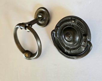 Antique Ring Pull Handles. Lot of 2. Brass  FREE Shipping