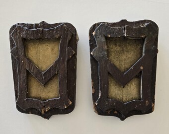 Antique Plinth Block Piece Architectural Salvage Door Frame Set of 2 FREE Shipping
