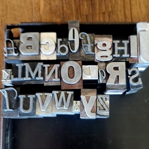 Vintage Letterpress Metal Type Alphabet A-Z Large FREE Shipping image 2