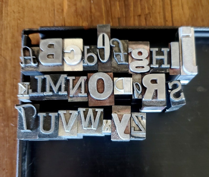 Vintage Letterpress Metal Type Alphabet A-Z Large FREE Shipping image 2
