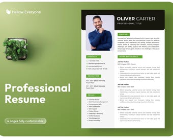 Editable Canva Resume Template | Modern CV & Cover Letter | Professional Resume Layout | Instant Download