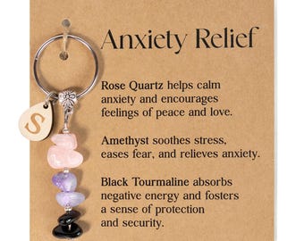 PERSONALIZED Anxiety Relief Crystal Gift for Relaxation, Natural Healing Stones Stress Relief, Father&#39;s Day Gift for Dad