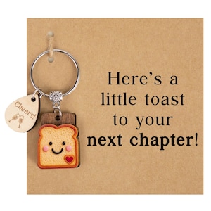 A Little Toast to Your Next Chapter – Cute Toast Keychain with Gift Card – Farewell, Graduation, or New Beginning Gift