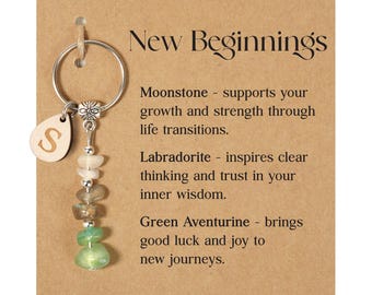 PERSONALIZED New Beginning Crystal Gift, Natural Healing Stones for New Beginnings, Unique Gift for Life Transitions, New Job, Graduation