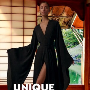 100 Authentic Silk Nightgown & Robe, Bell Sleeve, Bridesmaid , Wedding Gown, Maternity Dress, Dramatic Dress